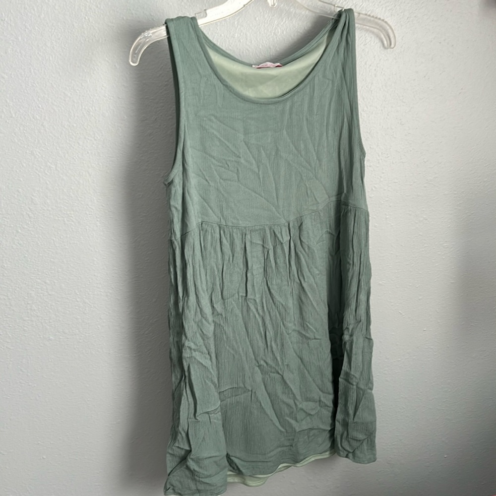 Pink lily green mini dress